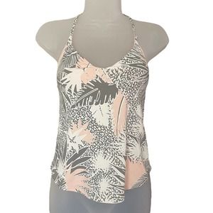 Carve Designs Pink and Gray Swim Top